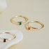 Three Claw Mini Garnet Ring in Yellow Gold